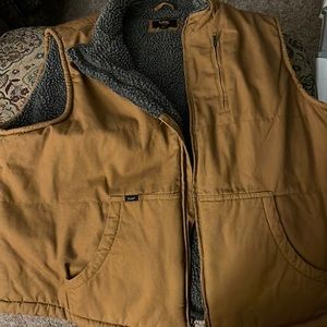 Sherpa lined canvas vest